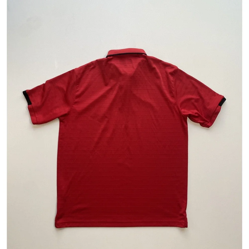 Callaway Opti Dri Golf Polo Shirt Mens Large Red striped Performance Logo Golfer